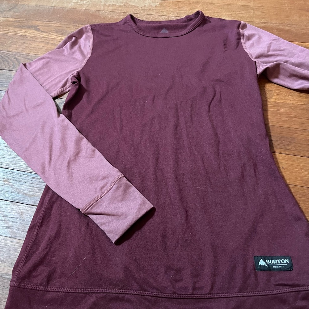 Burton Two-Tone Long Sleeve Shirt in Burgundy and Mauve